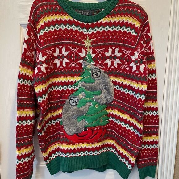 33 Degrees Sloth Christmas Sweater M Women’s - Picture 1 of 12